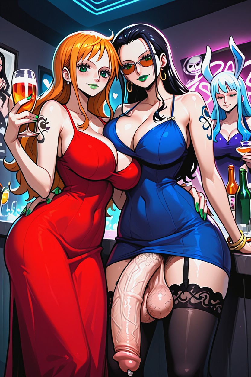 Look At The Viewer, Flaccid, Nami Do A Heart Signe Hand To Hand Shemale AI Porn