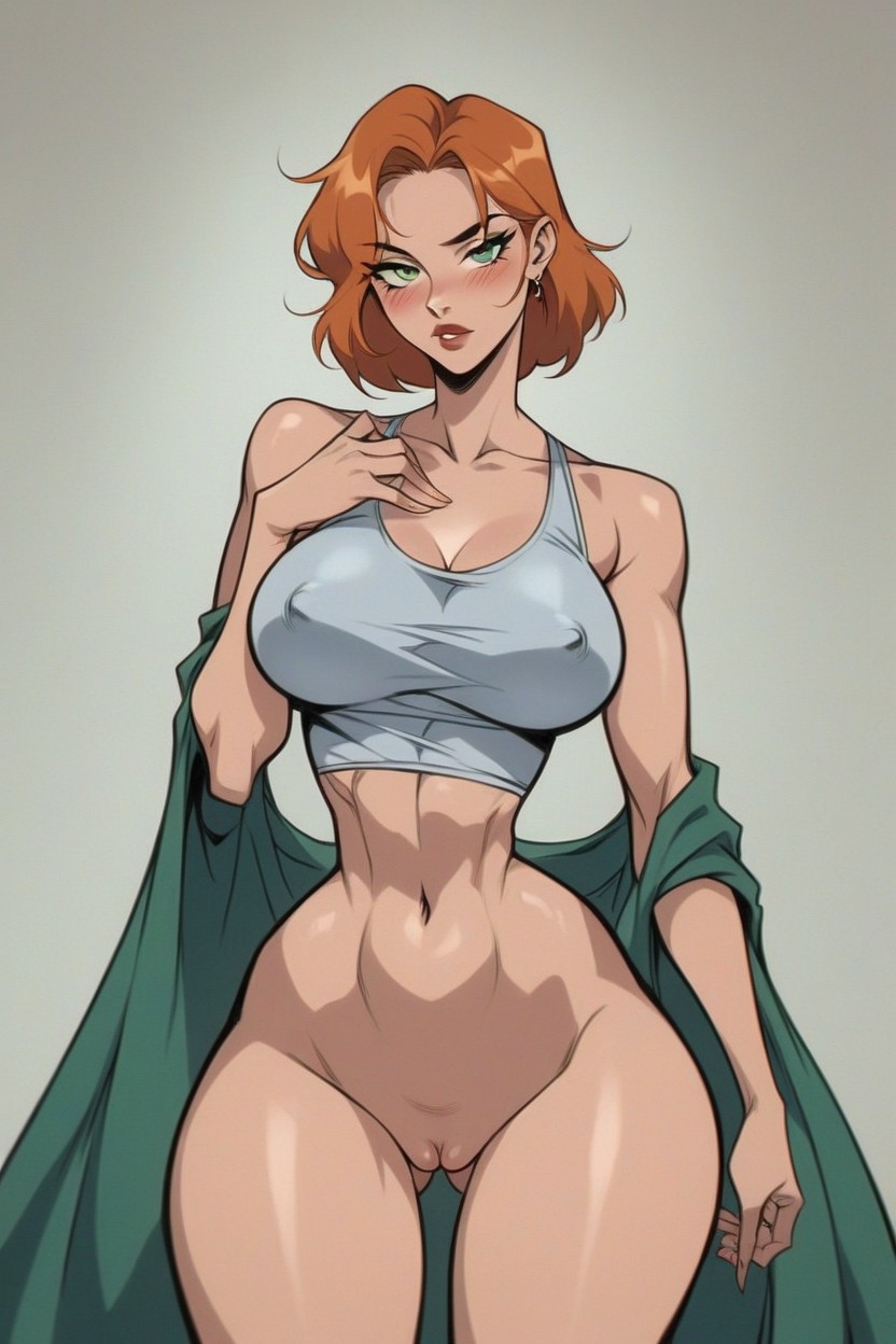 Blushing, Ginger Hair, Dripping Pussy Porno IA Hentai