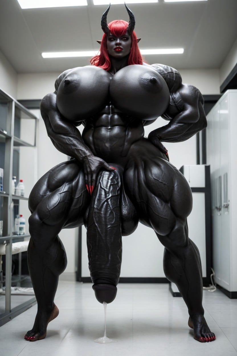 Lab, Gigantic Flaccid Black Cock, 20+ Shemale AI Porn