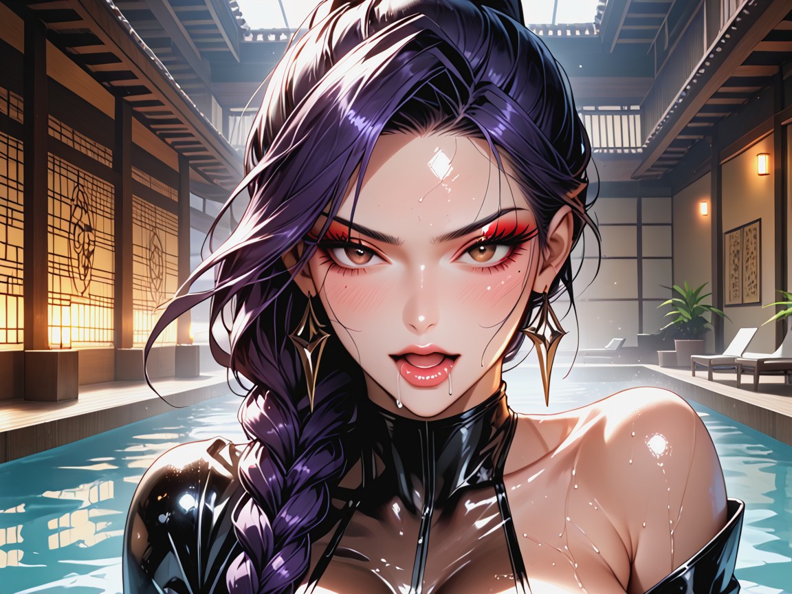 18+, Drooling, Erotic Seethrough Latex Hentai AI Porn