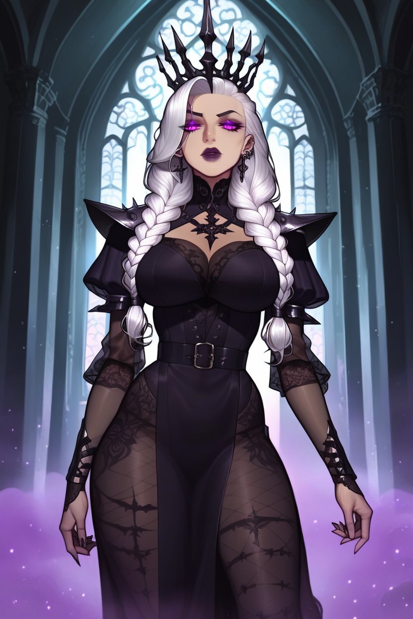 Performing Intricate Gesture, Jagged Obsidian Shards, Tall Imposing Woman Hentai AI Porn