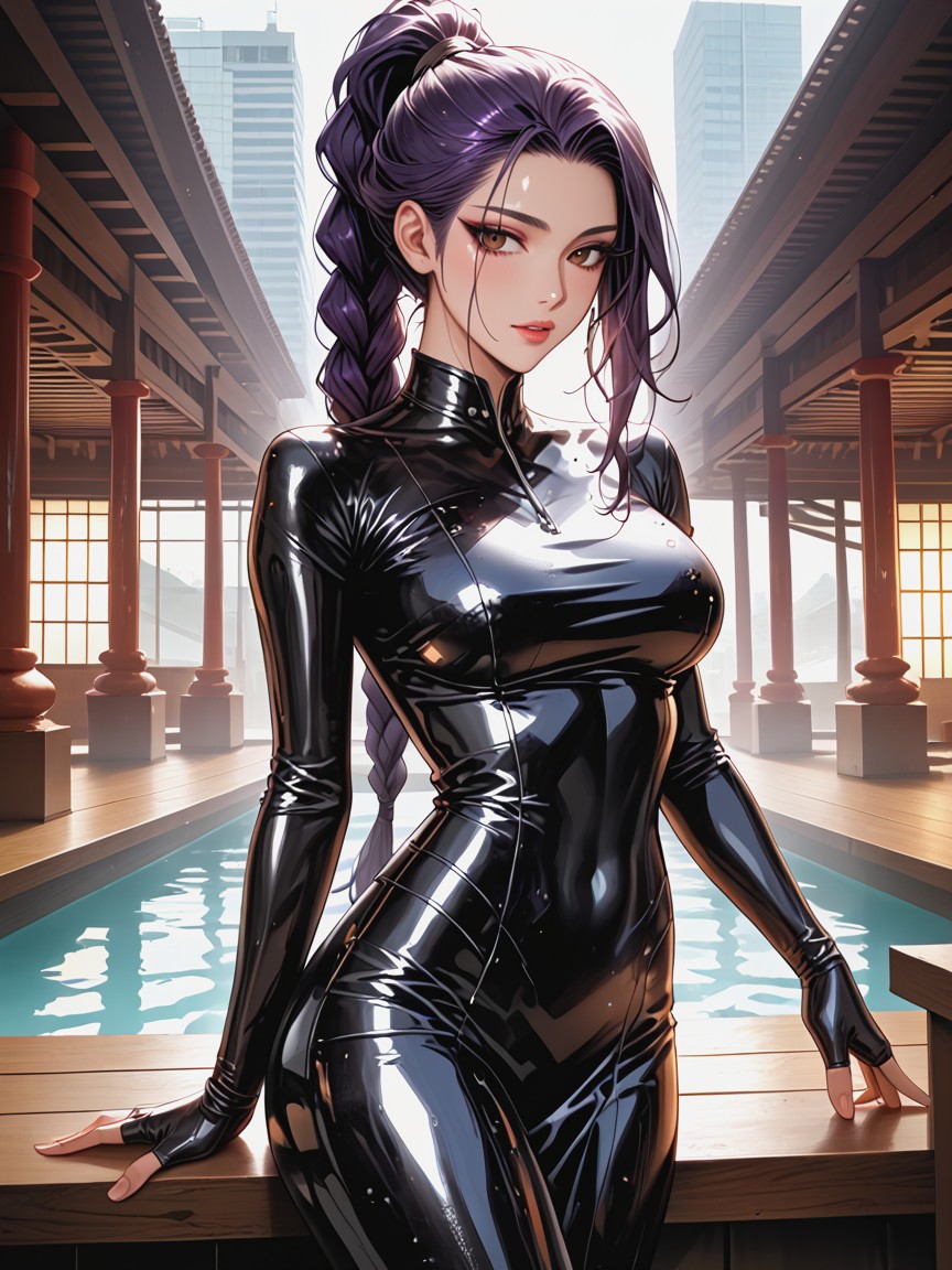 Massive Knee Length Braided Ponytail, Korean Man With Brown Eyes And Black Hair, High Resolution Hentai AI Porn