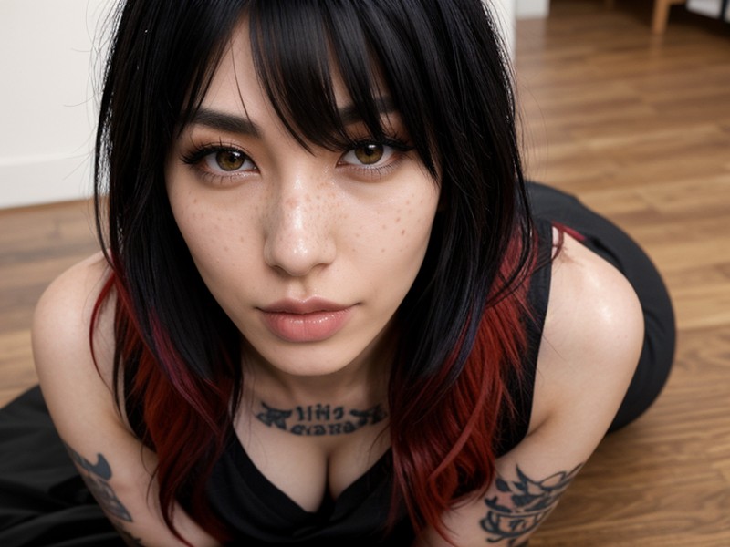 Contour Nose, Black Lipstick, Cutest Face AI Porn