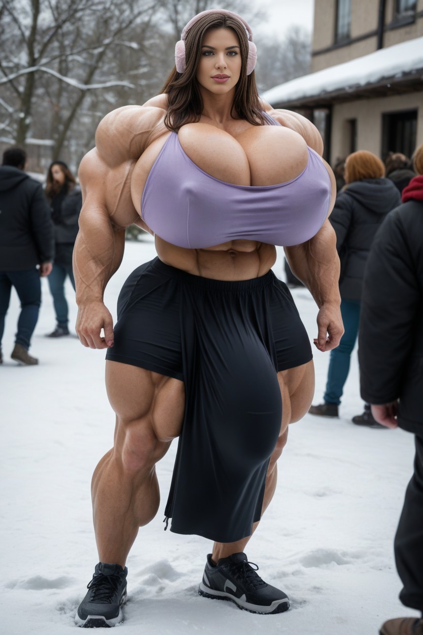 Muscular Woman, Wool Clothes, Wool Pants Shemale AI Porn