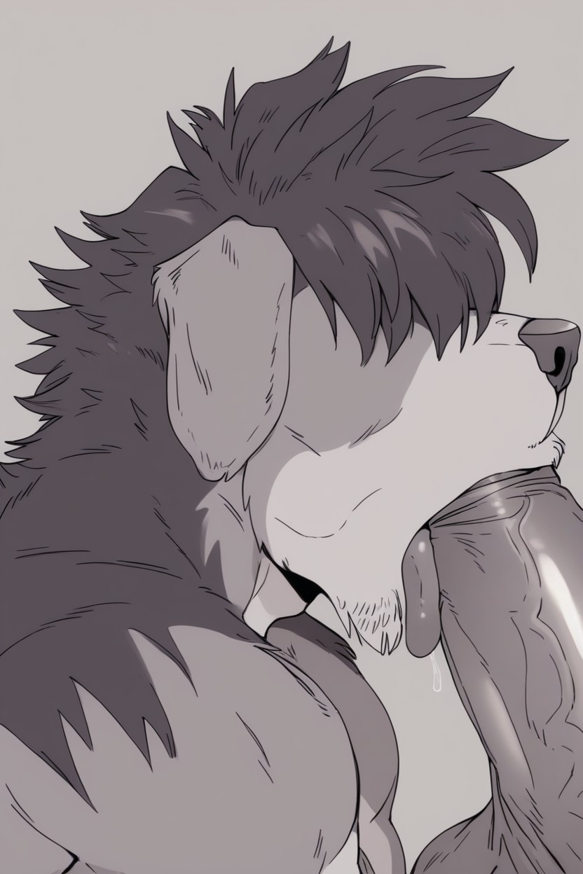 Really Long Ears, Blowjob (3rd Person), Gay Furry AI Porn