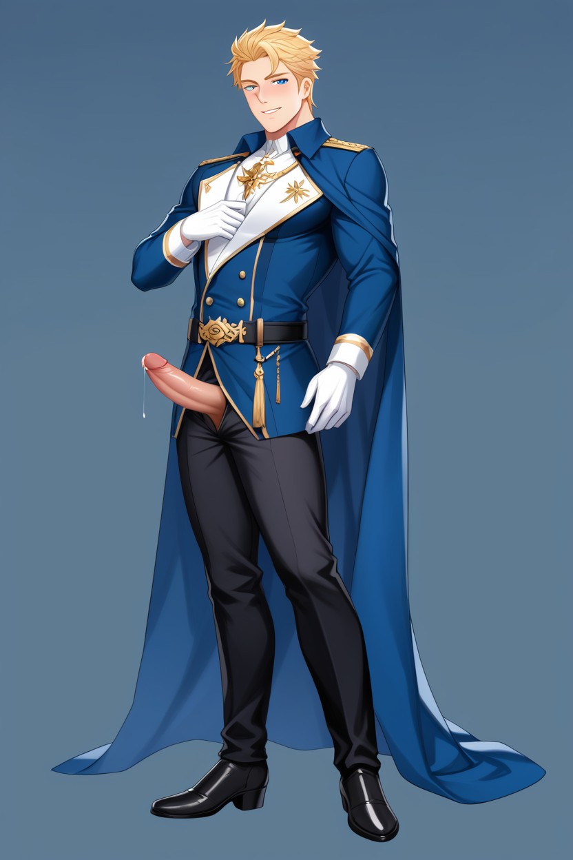 One Man, 20+, Fancy Dark Black Long Royal Boots AI Gay Porn