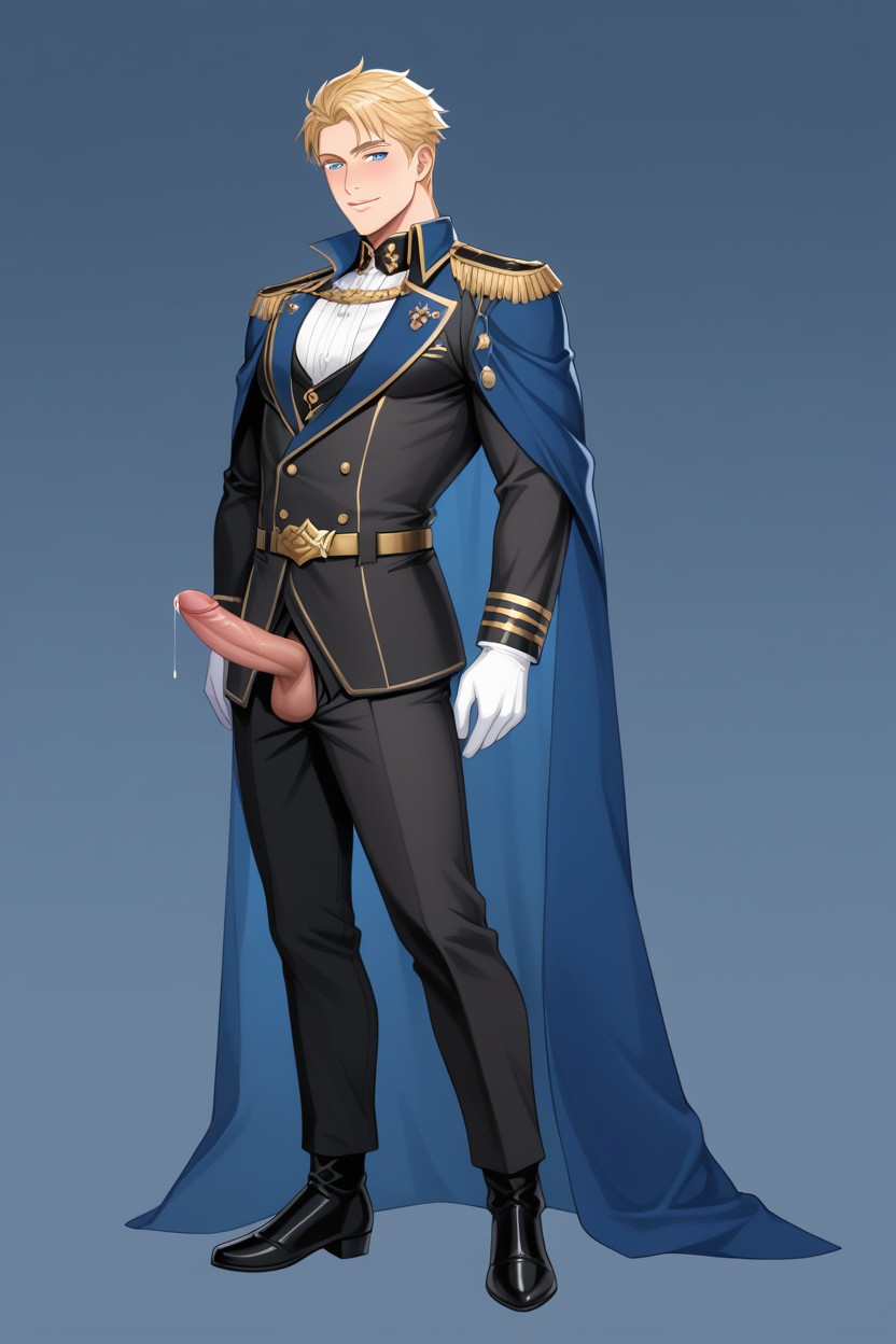 Royal Bedroom Background, Precum, Blue Eyes AI Gay Porn