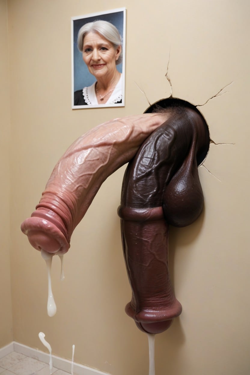 Penis Pump, Sitting Down, Veiny Cock Shemale AI Porn