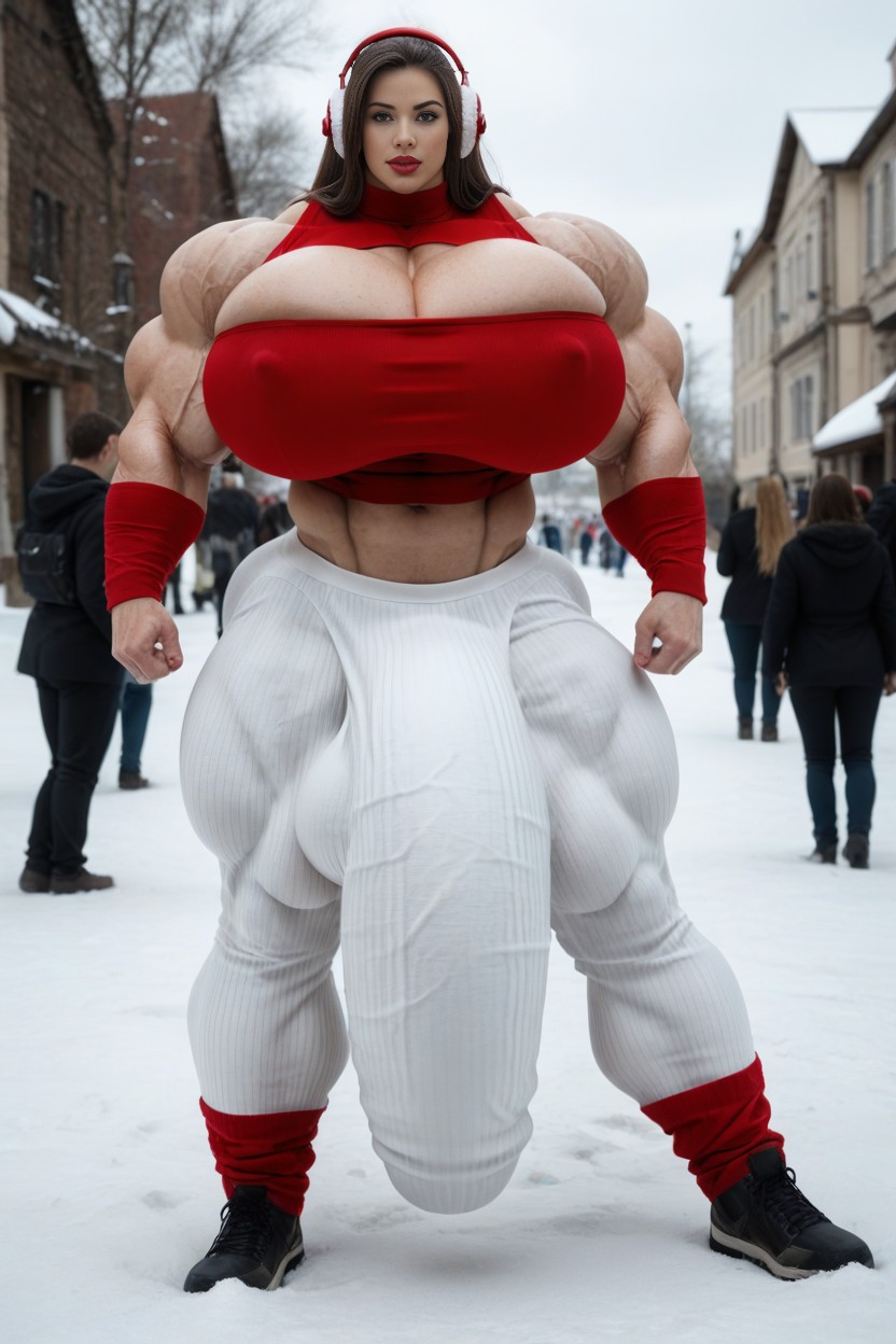 Gigantic Serratus Anterior, Hyper Huge Muscles, Hyper Gigantic Massive Muscles Woman Shemale AI Porn