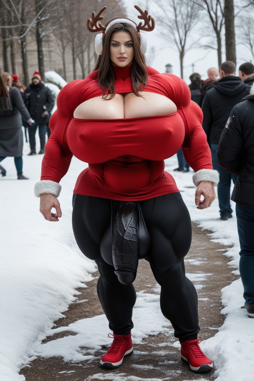 Hyper Gigantic Massive Muscles Woman, Gigantic Serratus Anterior, Hyper Huge Muscles Shemale AI Porn