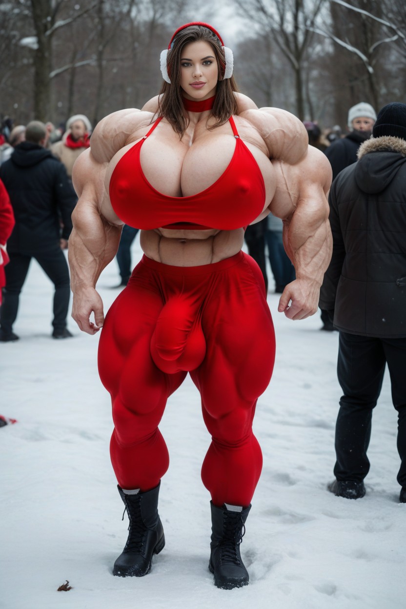 Massive Rounded Bimbo Lips, Gigantic Abdominal Obliques, Huge Erected Nipples Shemale AI Porn