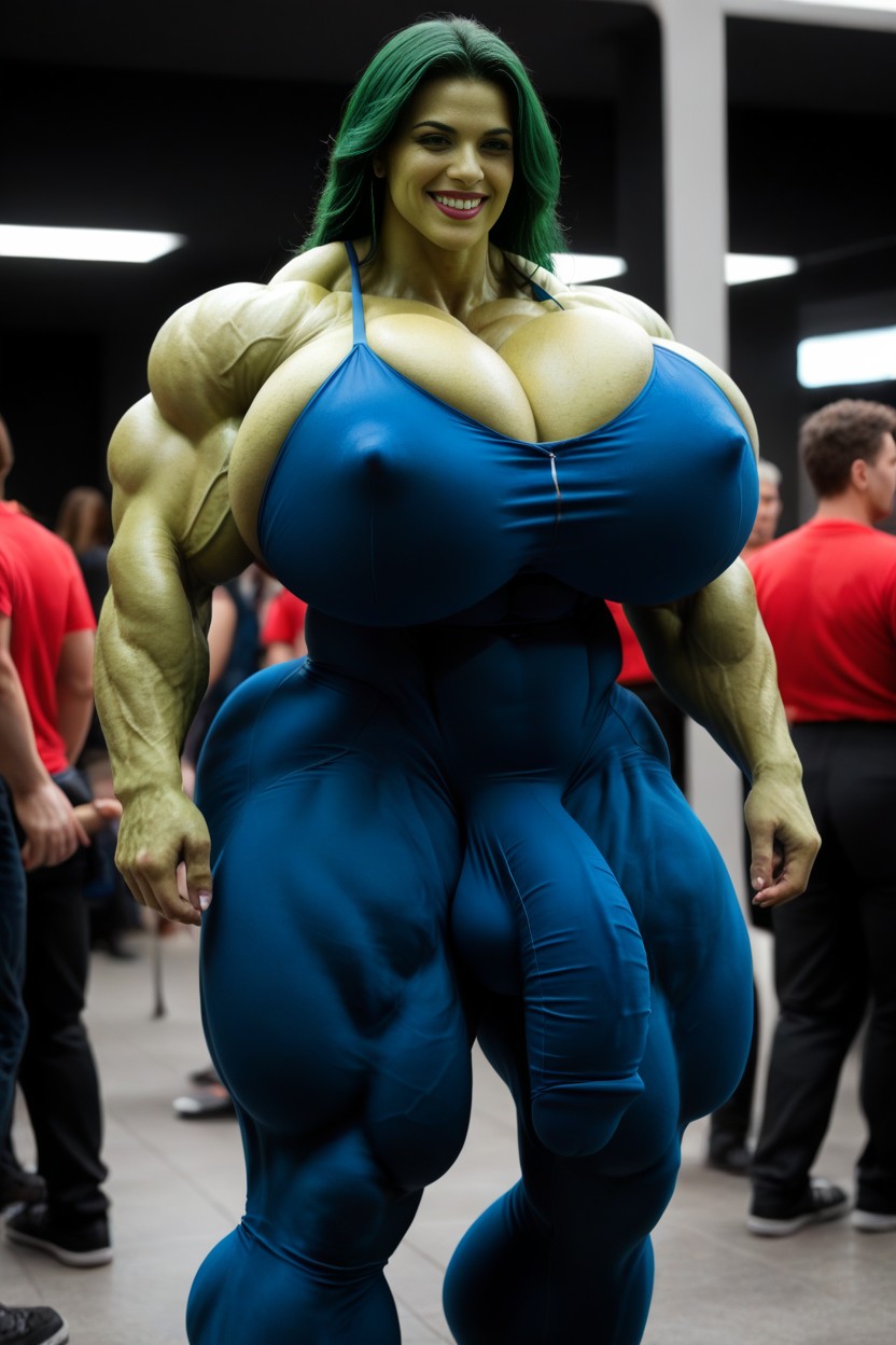 Growth, Huge Muscles, Gigantic Scalene Shemale AI Porn