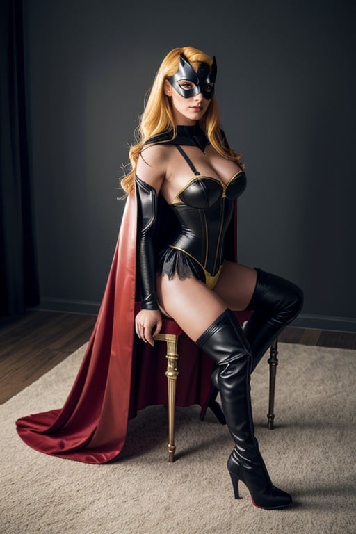 Head Visible, Long Hair, Superhero AI Porn