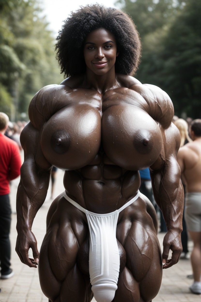 Muscular Female, Black Afro Hair, 18+ 人妖AI黃片