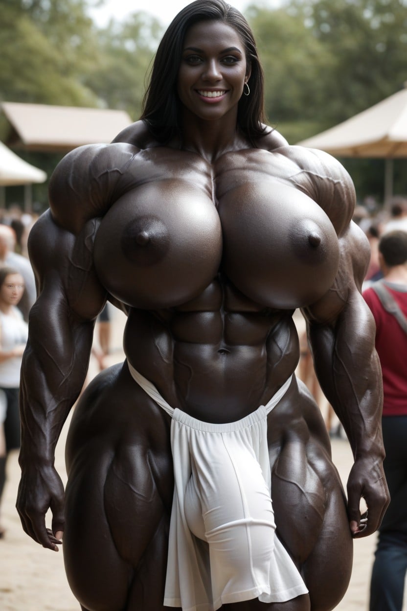 Hyper Huge Muscles, Colossal Breast, Muscular Female Shemale AI Porn