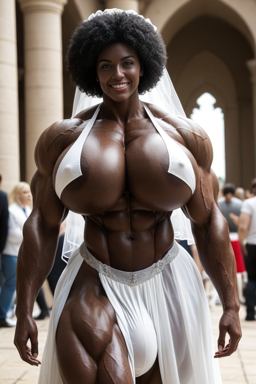 Muscular Woman, Massive Rounded Bimbo Lips, Colossal Breast Shemale AI Porn