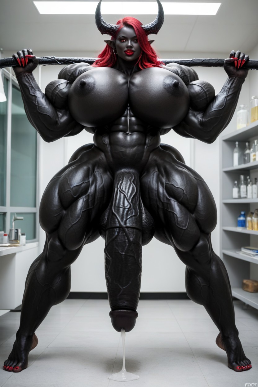 Solo, Hyper Muscular, Bodybuilder Shemale AI Porn
