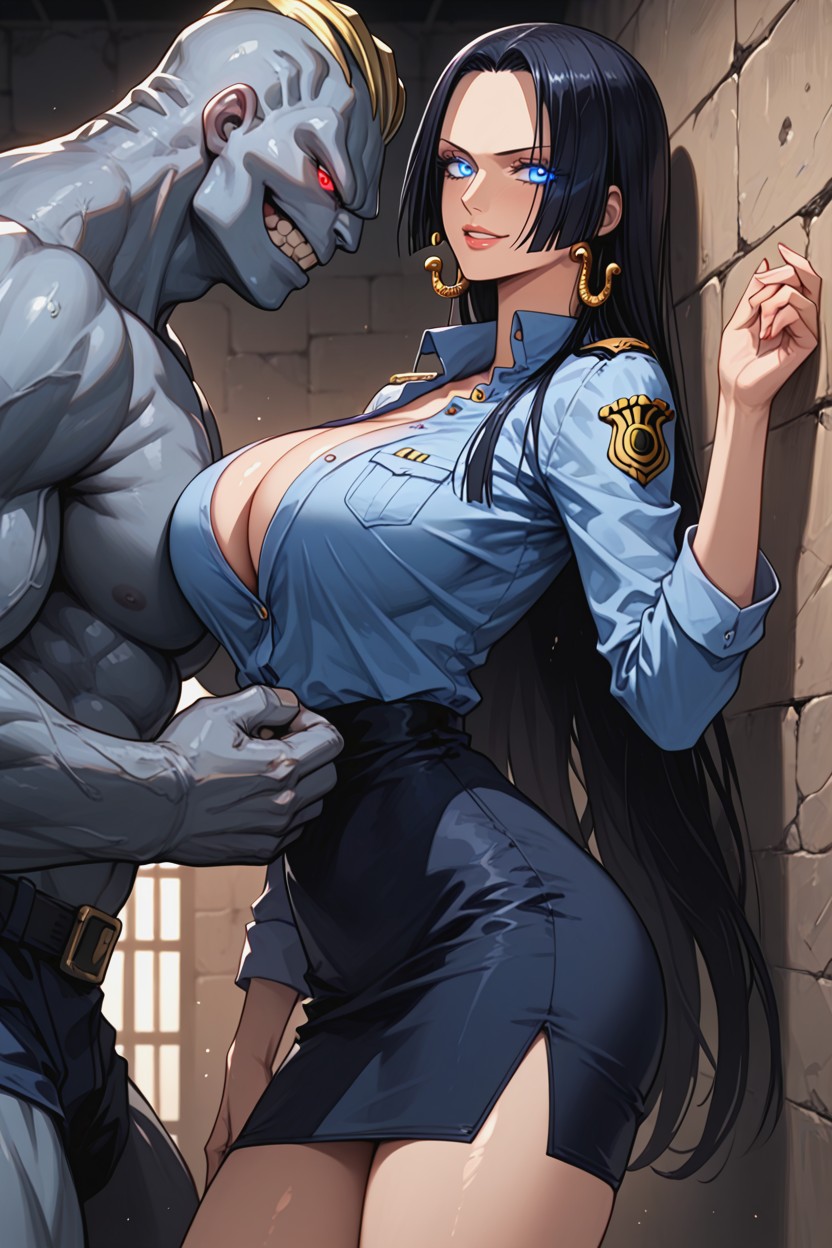 Oiled Skin, Wall Behind Boa Hancock, Machamp From Pokémon Hentai AI Porn