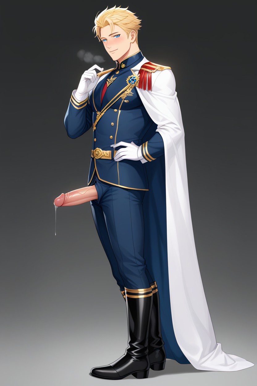 Perfect Handsome Face, Royal Cape, One Man AI Gay Porn
