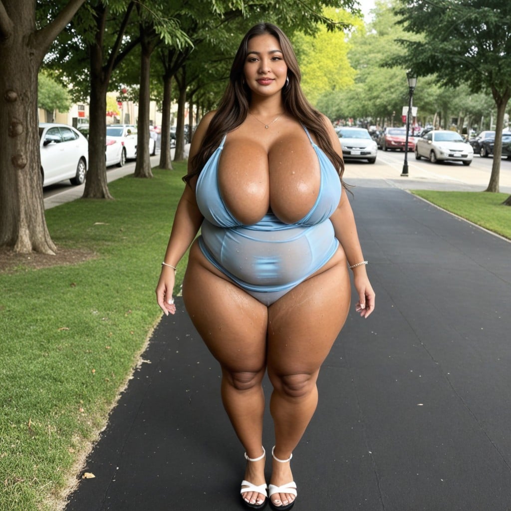 Brunette Hair, Gigantic Fat Ass, Morbidly Obese Breasts Porno IA BBW