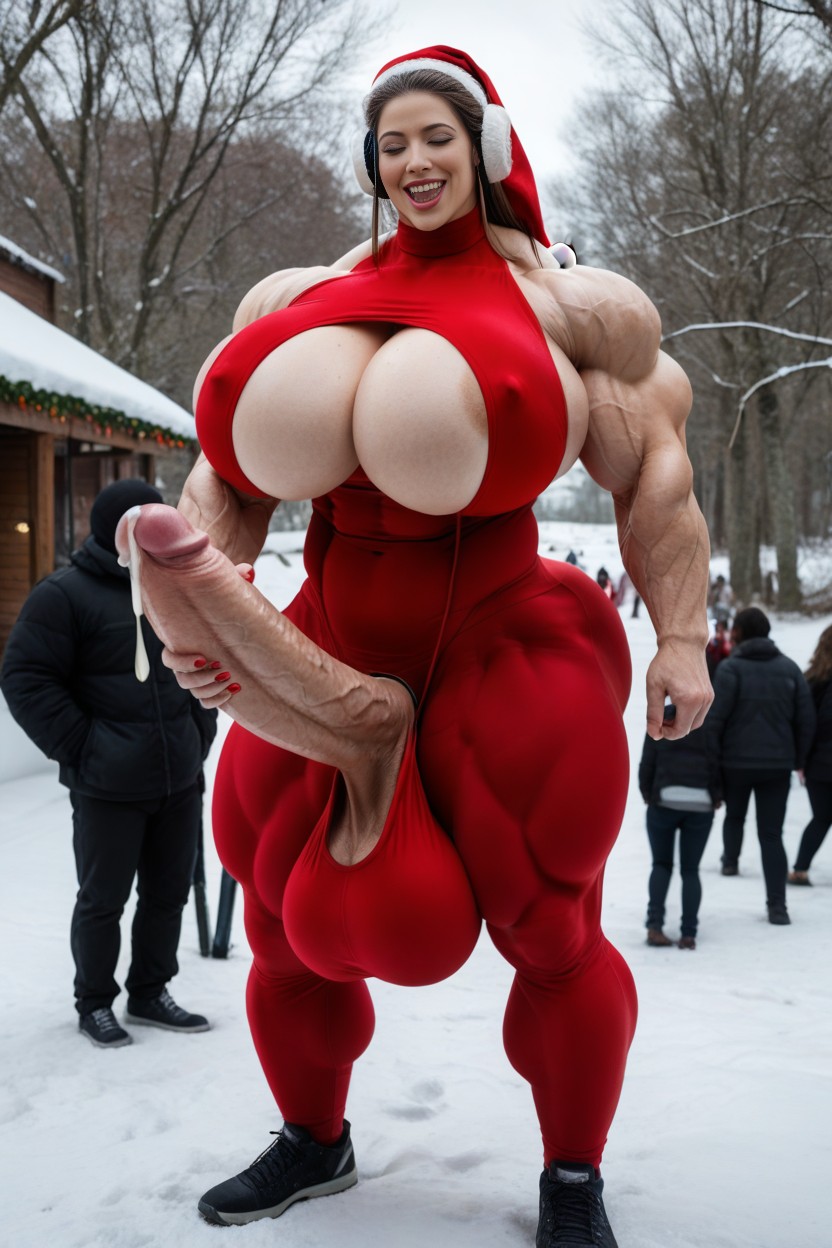 Toned Muscles, Gigantic Scalene, Muscular Female Shemale AI Porn