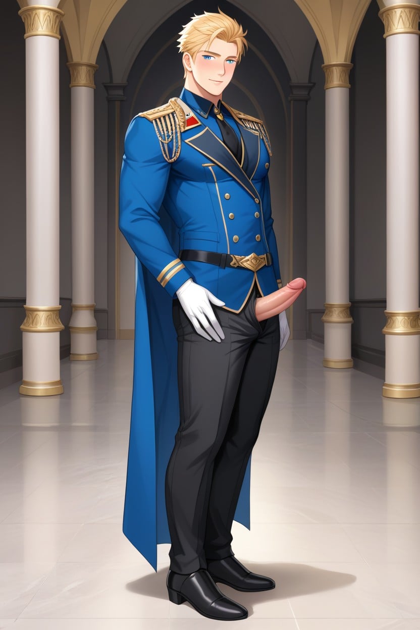 Perfect Handsome Face, Open Fly, Tall Height AI Gay Porn