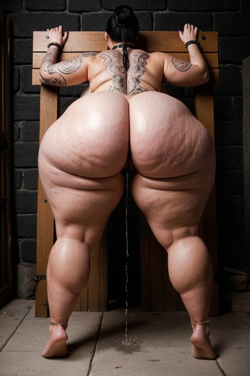 Pale Skin, Stretch Marks, Morbid Obesity BBW AI Porn