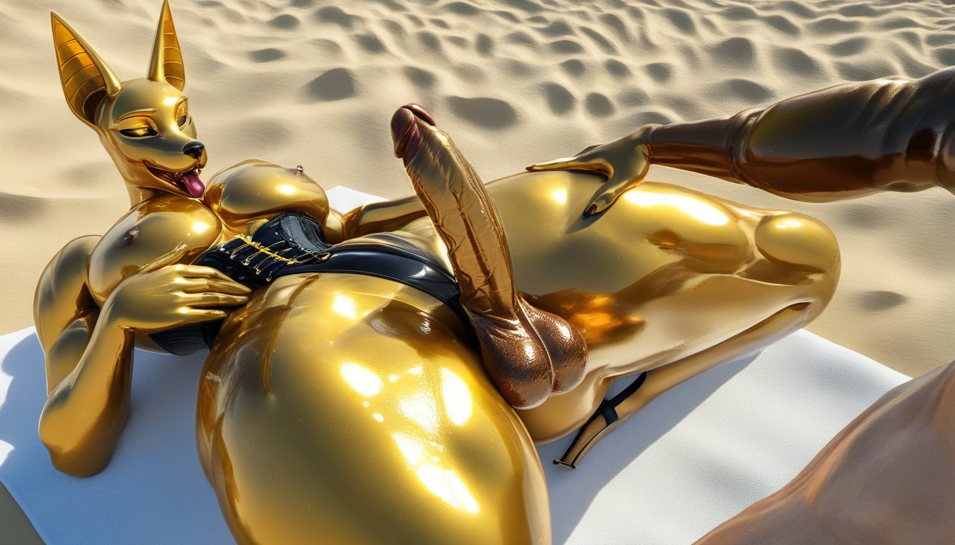 Silver Goo, Oiled Skin, Gay Furry AI Porn