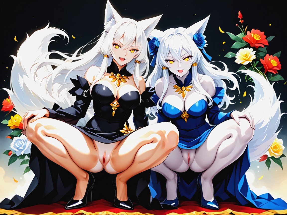 Furred Tail On, Pussy Legs Pose, Pastel Hentai AI Porn