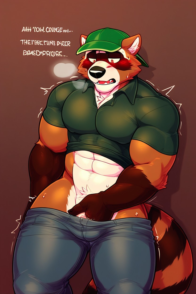 Shy, Muscles, Jeans Furry AI Porn