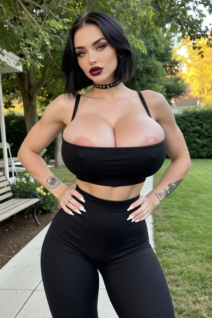 Bright Outdoors, Colossal Breast, Very Short Hair Shemale AI Porn