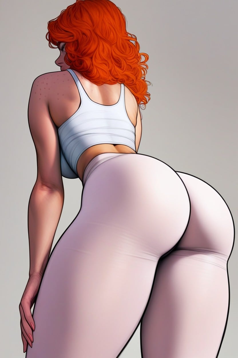 Looking Down At Her Ass, Big Breasts, Ultra Gluteal Cleft AI Porn