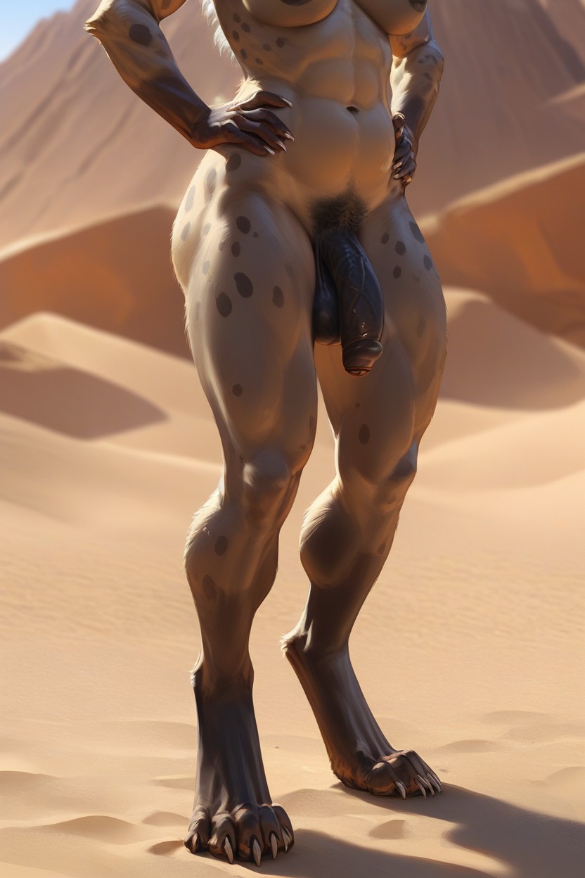 Small Breasts, Muscular, Naked Furry AI Porn