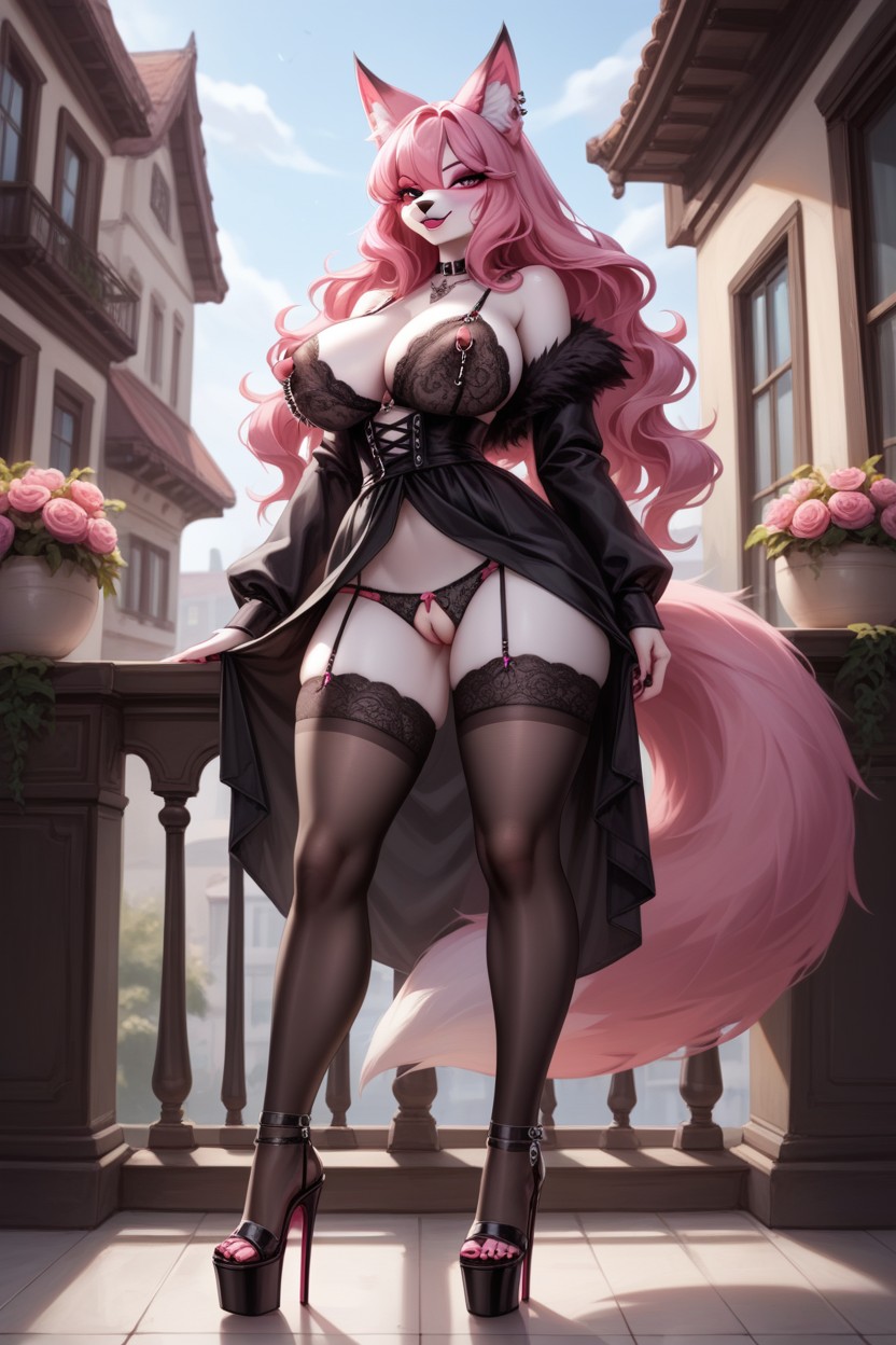 Pierced Breasts, Futanari, Nipple Chain Furry AI Porn