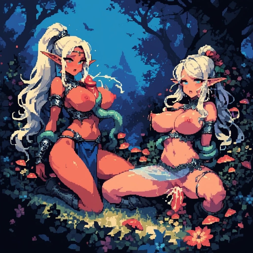 18+, Silver Lips, Silver Elf Boots Hentai AI Porn