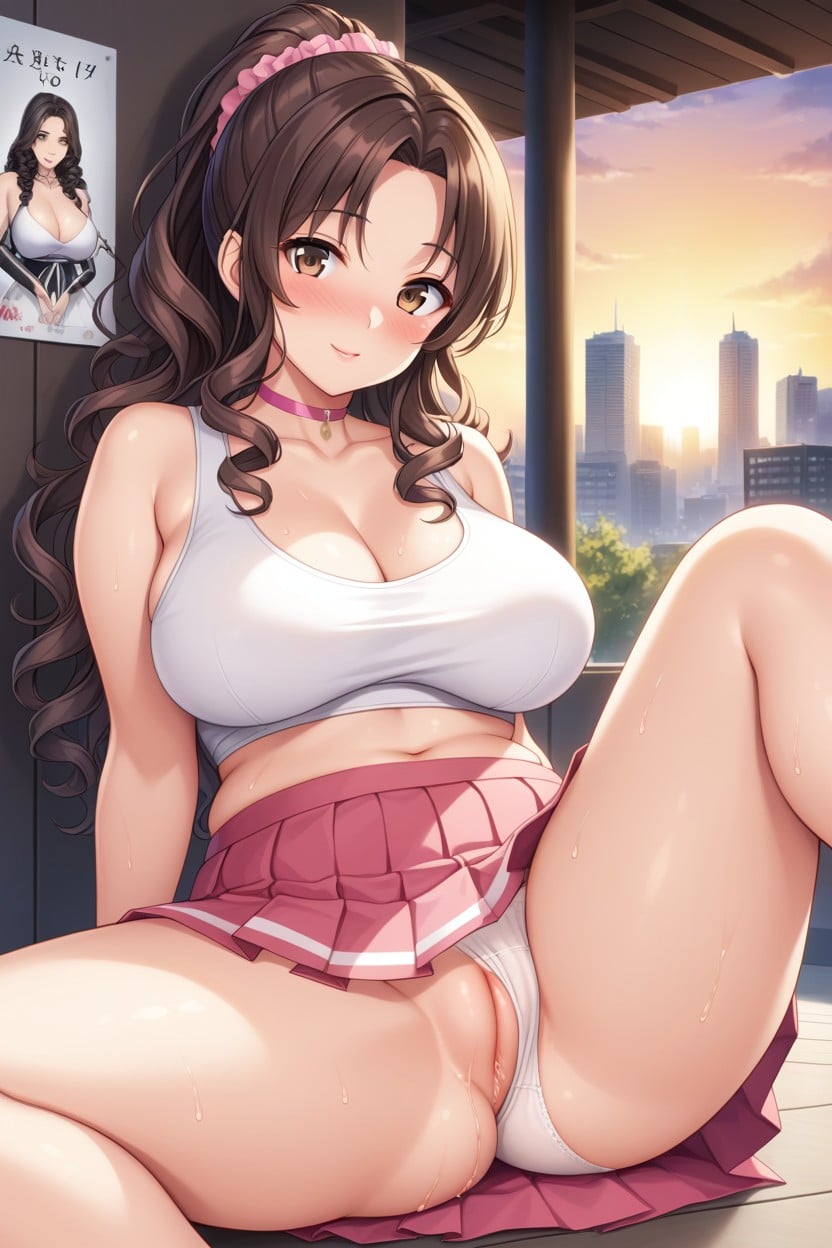 Mini Falda, Exposed Thighs, Looking At Viewer Hentai IA