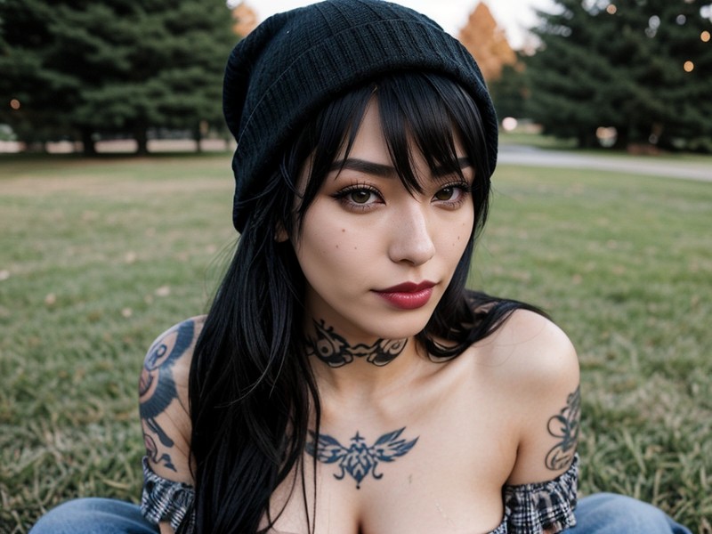 Myspace Emo, Sitting Down Legs Spread, Delicate Frame AI Porn