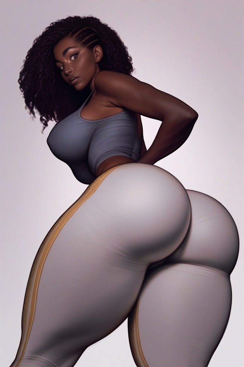 Afro, Super Face, She Is Looking Below AI Porn