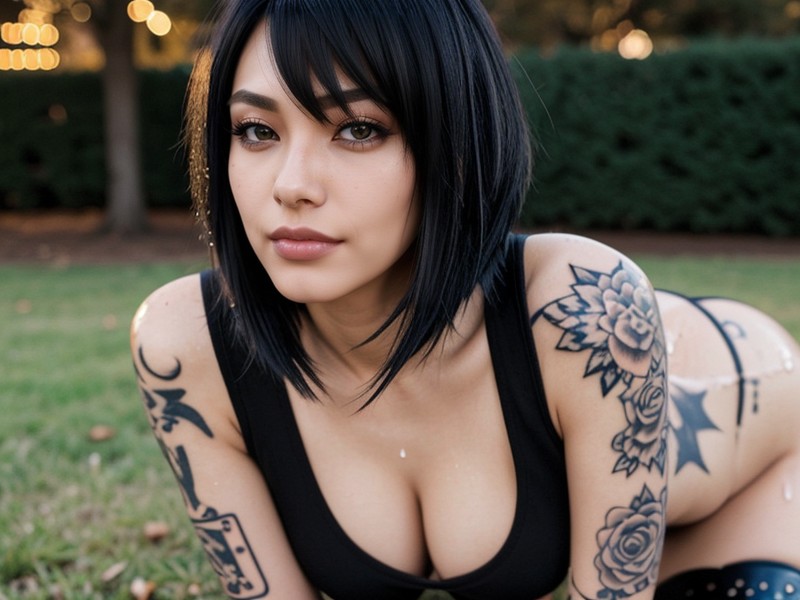 Front View, Cum On Hair, Modelando Porno IA