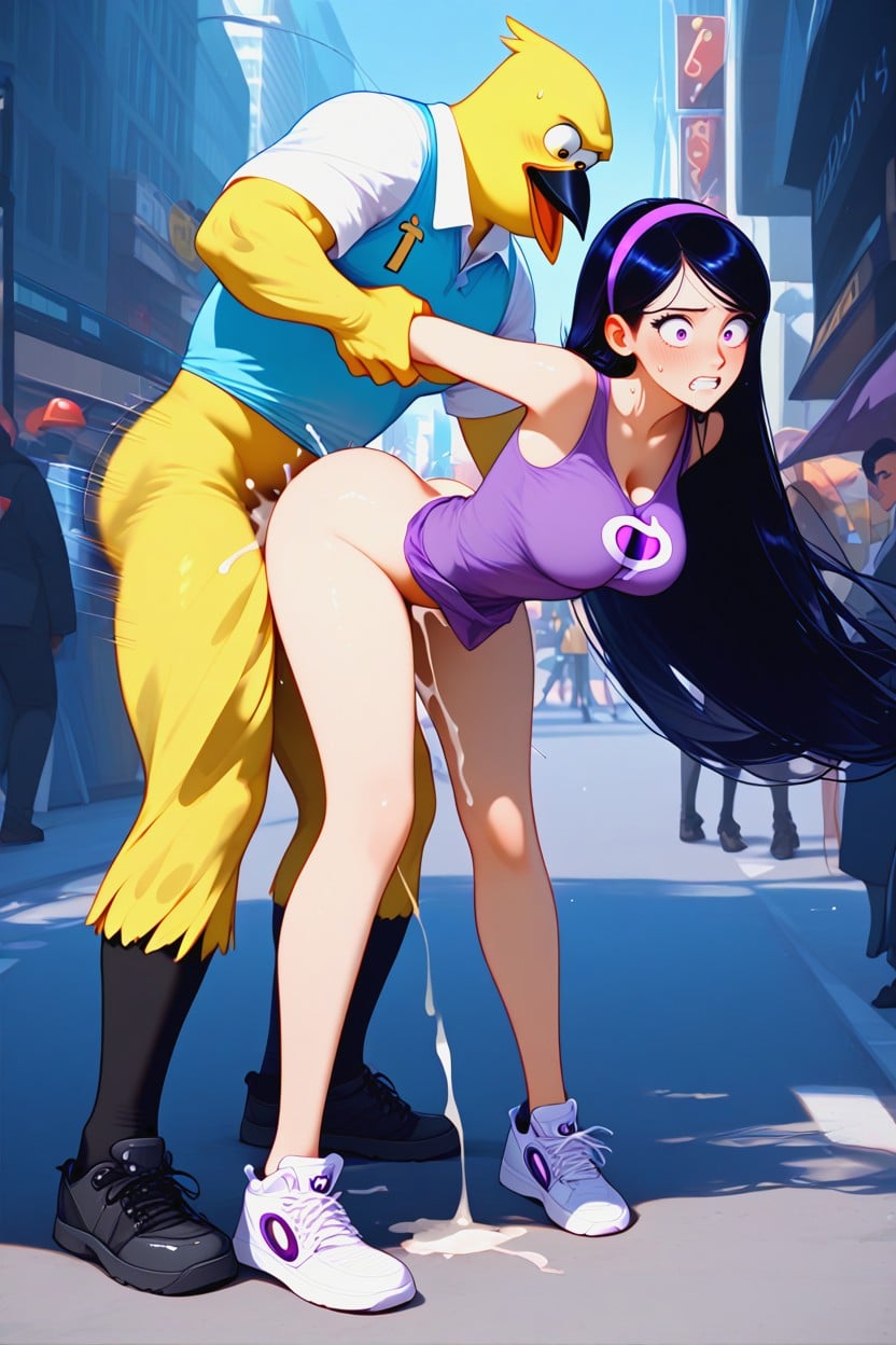 Bent Over Garbage Can, Movement Lines, Big Bird Fucking Violet Porno IA