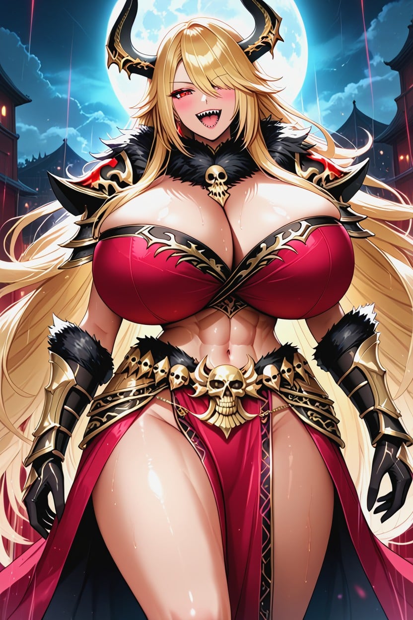 Skull Belt, Giant Massive Gigantic Colossal Hyper Breasts, Long Fluffy Fox Ears Porno IA