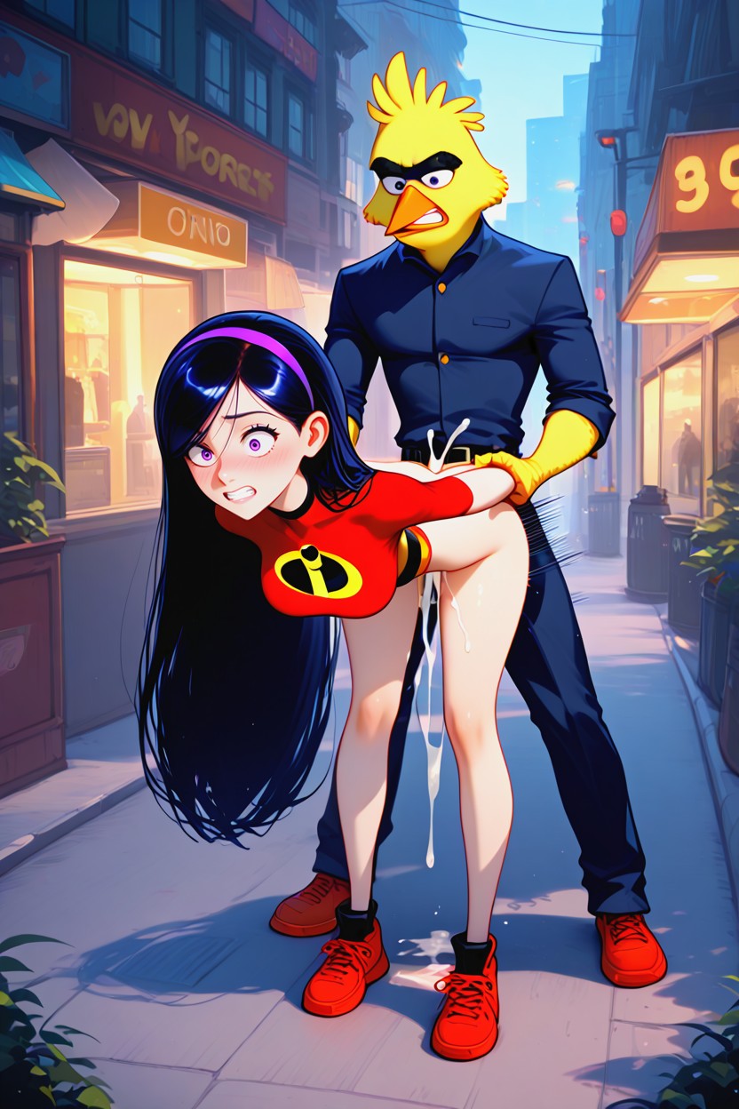 Detailed Skin, Violet Is Fully Nude, Big Bird Fucking Violet AI Porn