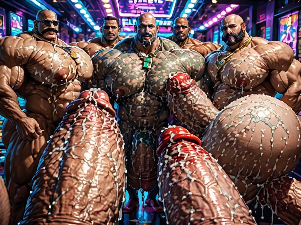 Front View, Extreme Hyper Boobs, Both Boobs Getting Sucked Hard AI Gay Porn