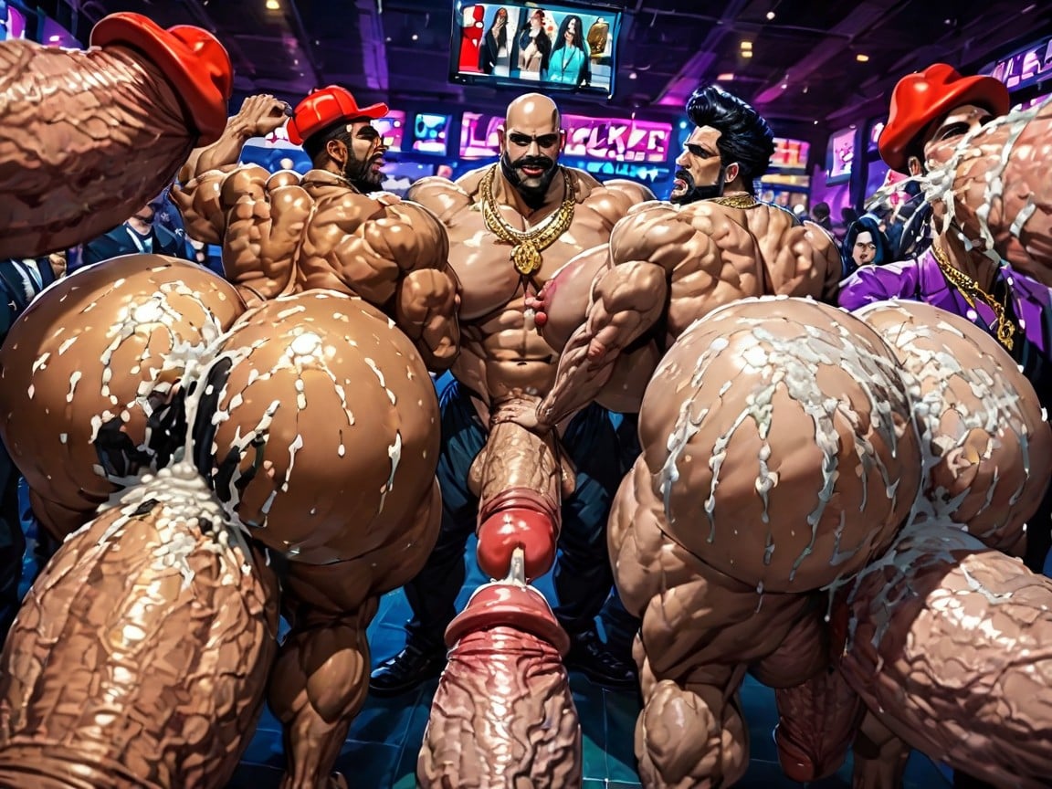 Club, Huge Hyper Areola, Mouth Agape AI Gay Porn