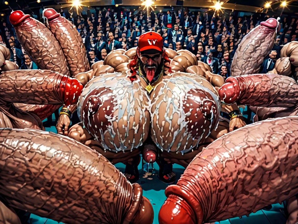 Huge Hyper Nipples, Both Boobs Getting Sucked Hard, Hyper Bulky AI Gay Porn