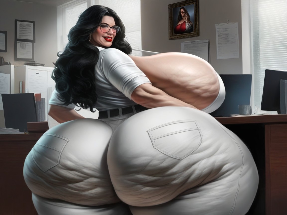 Insanely Huge Booty, Long Hair, Thick Thighs AI Porn