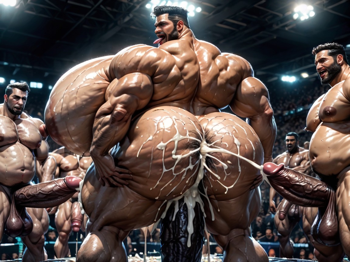 Harem, Huge Extreme Oversized Ass, Gangbang Massive Ass AI Gay Porn