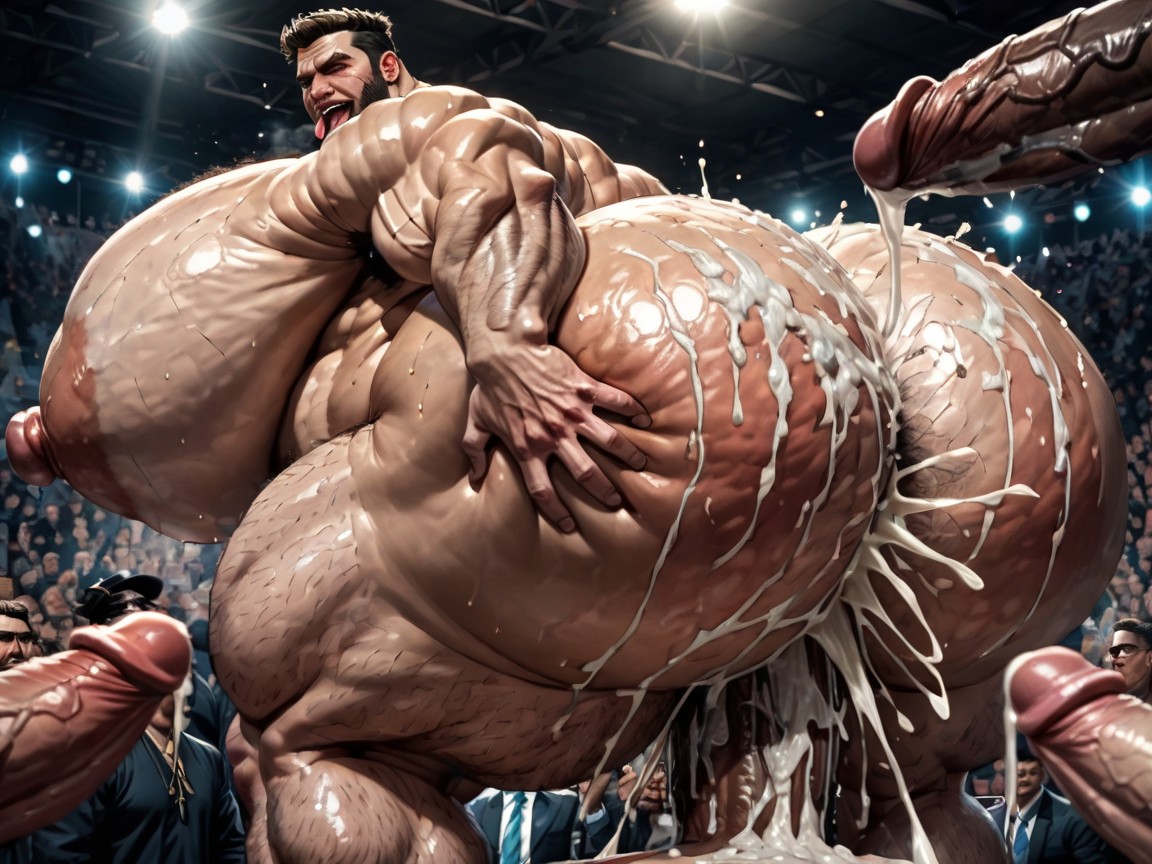Thick, Arms Behind Back, Huge Hyper Nipples AI Gay Porn