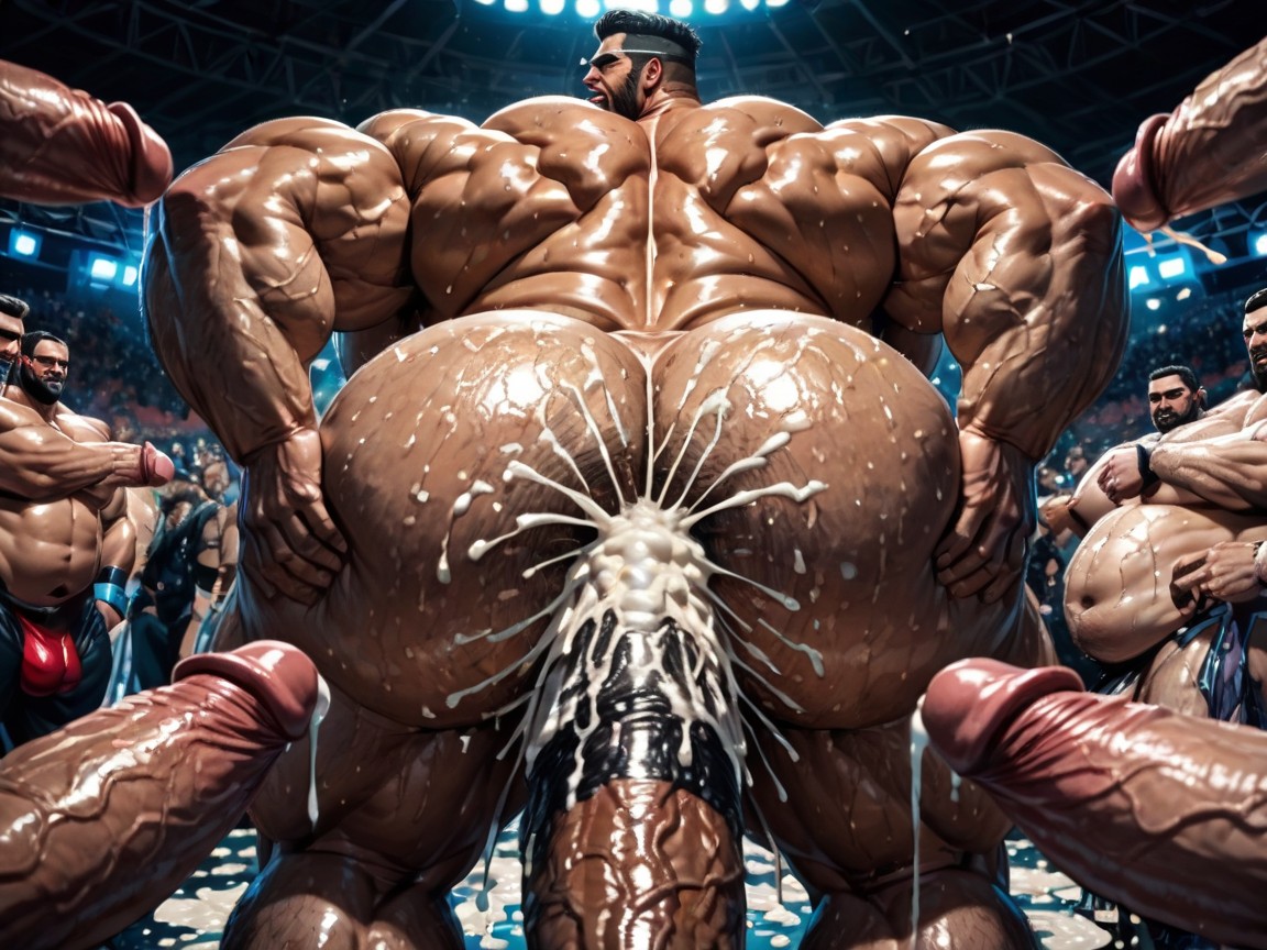 Ahegao, Dark Oclock Shadow, Big Extreme Hyper Nipples AI Gay Porn