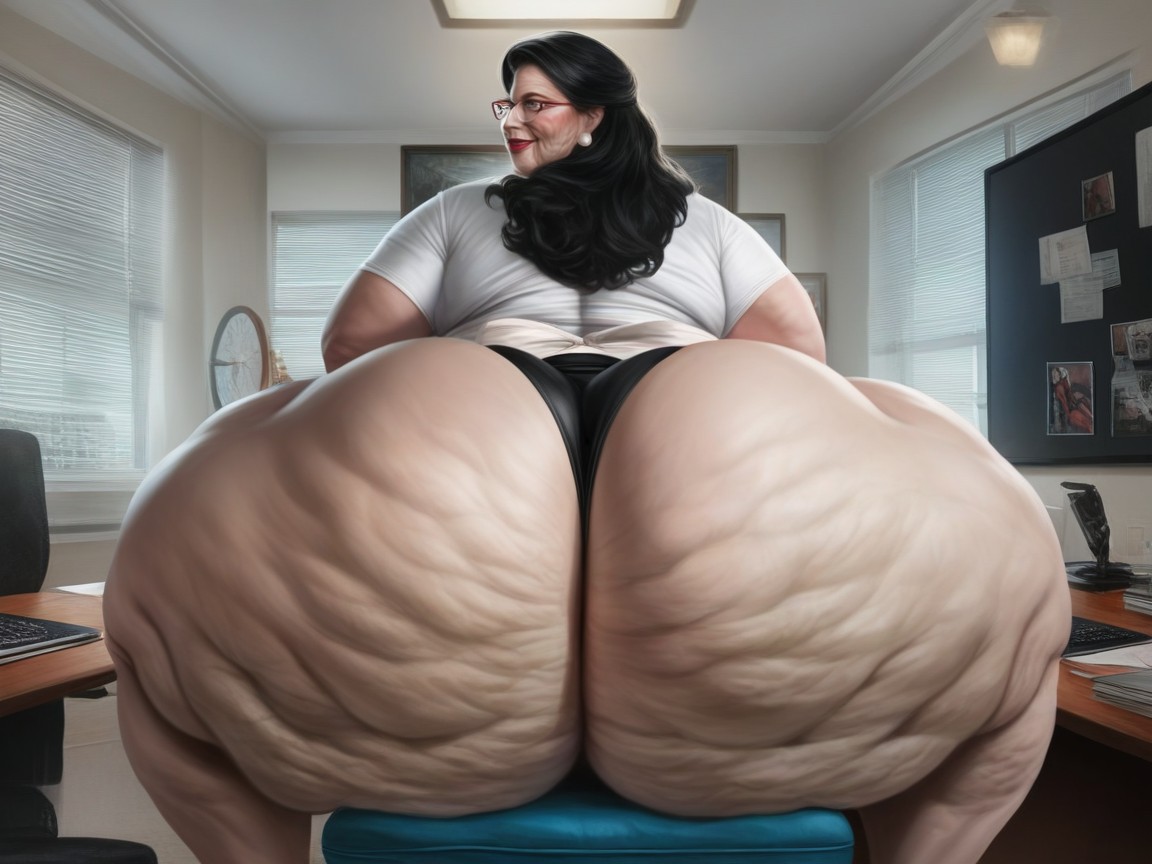 Black Hair, Disproportionately Large Ass, Beauty Face AI Porn